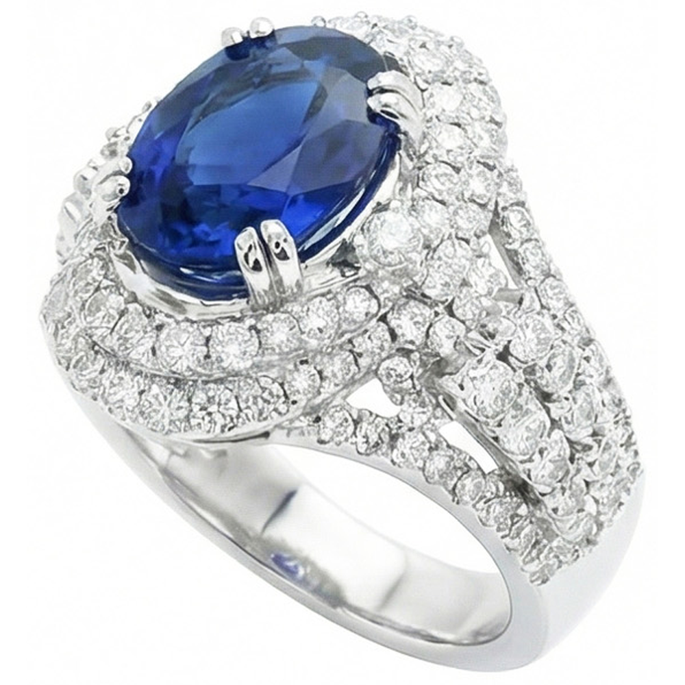 Natural Real ( Not Lab Grown ) Sri Lanka Ceylon Sapphire Engagement Ring