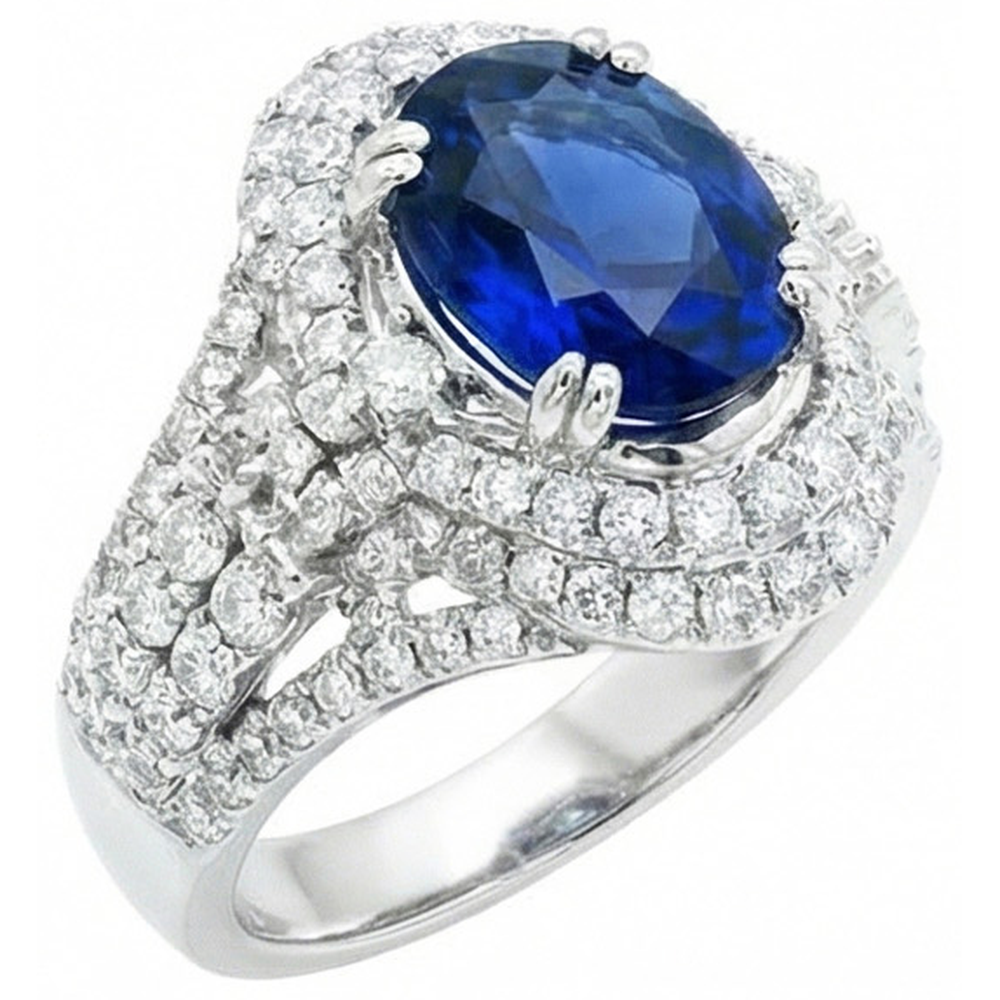 Natural Real ( Not Lab Grown ) Sri Lanka Ceylon Sapphire Engagement Ring