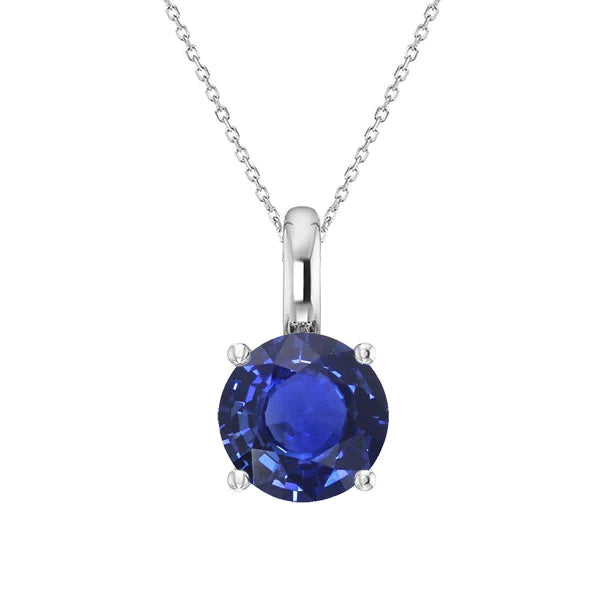Sri Lanka Jewelry Round Sapphire Necklace