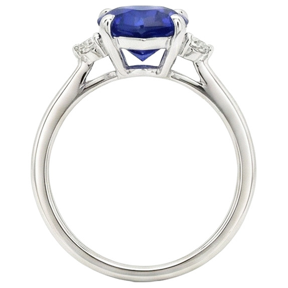 Natural Real ( Not Lab Grown ) Srilanka Sapphire Solitaire Heart Shaped Ring 2 Carats Ladies Jewelry