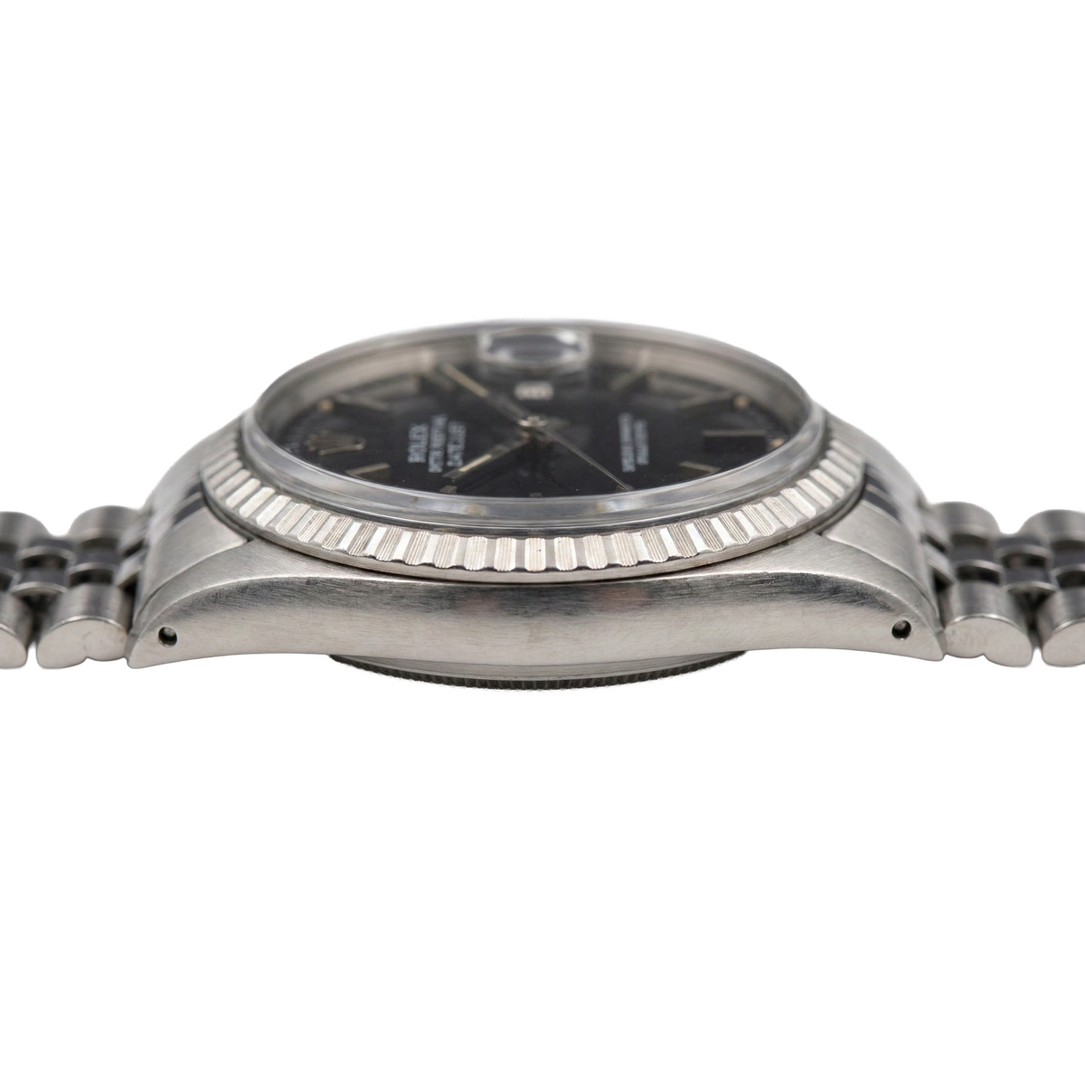 Ss Jubilee Bracelet Black Stick Dial Rolex Date Just Woman Watch
