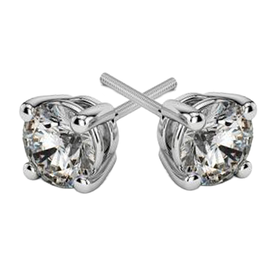 Stud GIA Certified Lab Grown Diamond 3 Carats Earring White Gold 14K