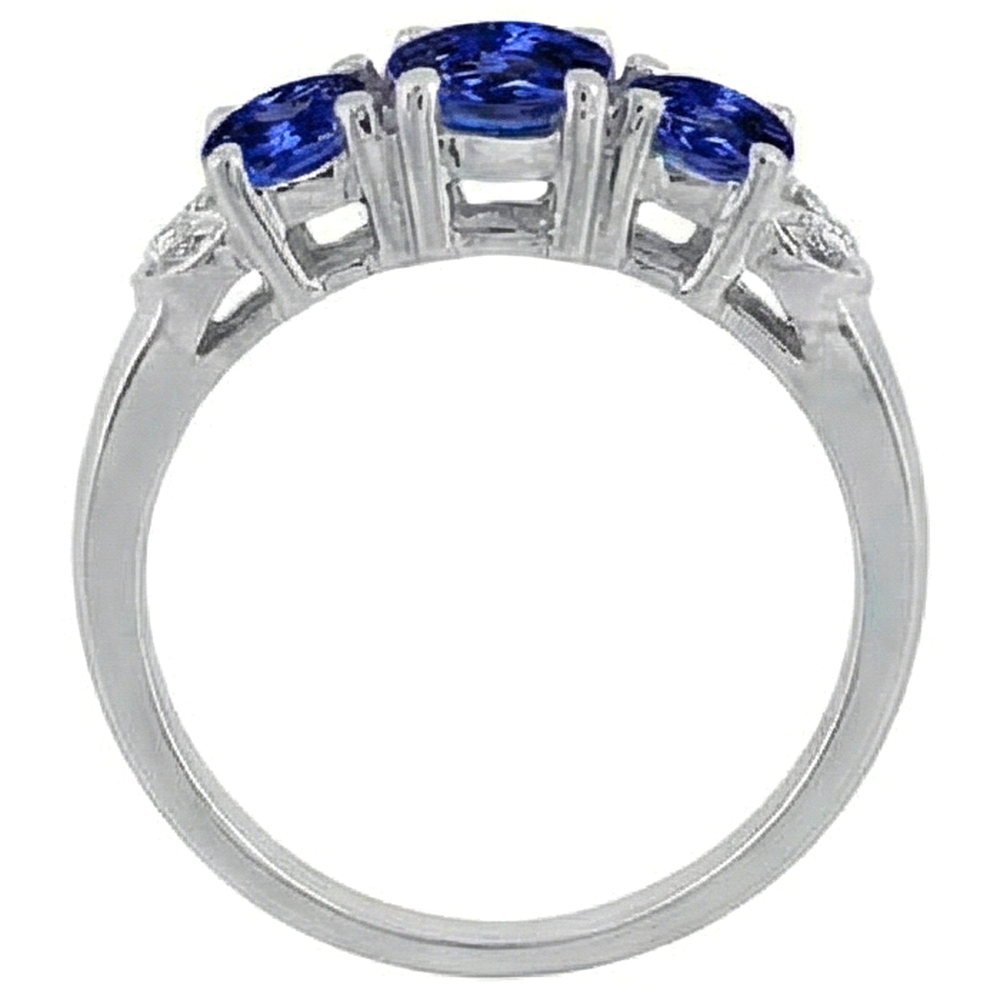 Tanzanite AAA Round Natural Earth Mined Diamond 2.75 Carat Ring Gemstone Jewelry