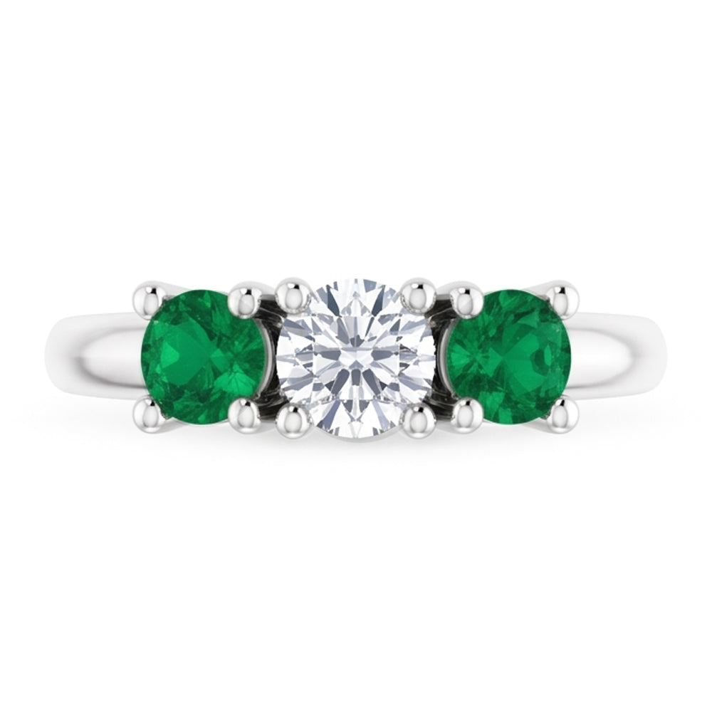 Three Stone Natural Earth Mined Diamond Ring 0.60 Carats 4 Prong Setting Women Jewelry