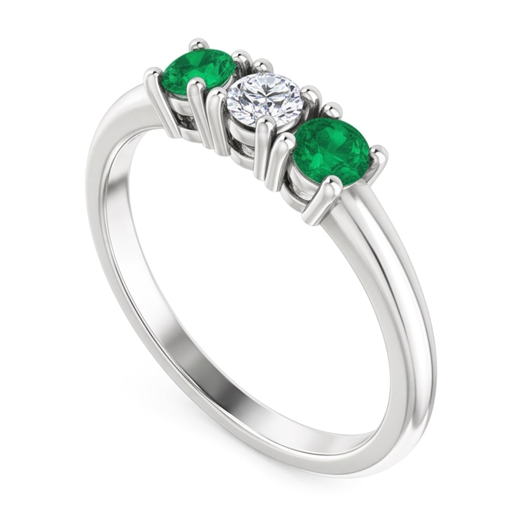 Three Stone Natural Earth Mined Diamond Ring 0.60 Carats 4 Prong Setting Women Jewelry