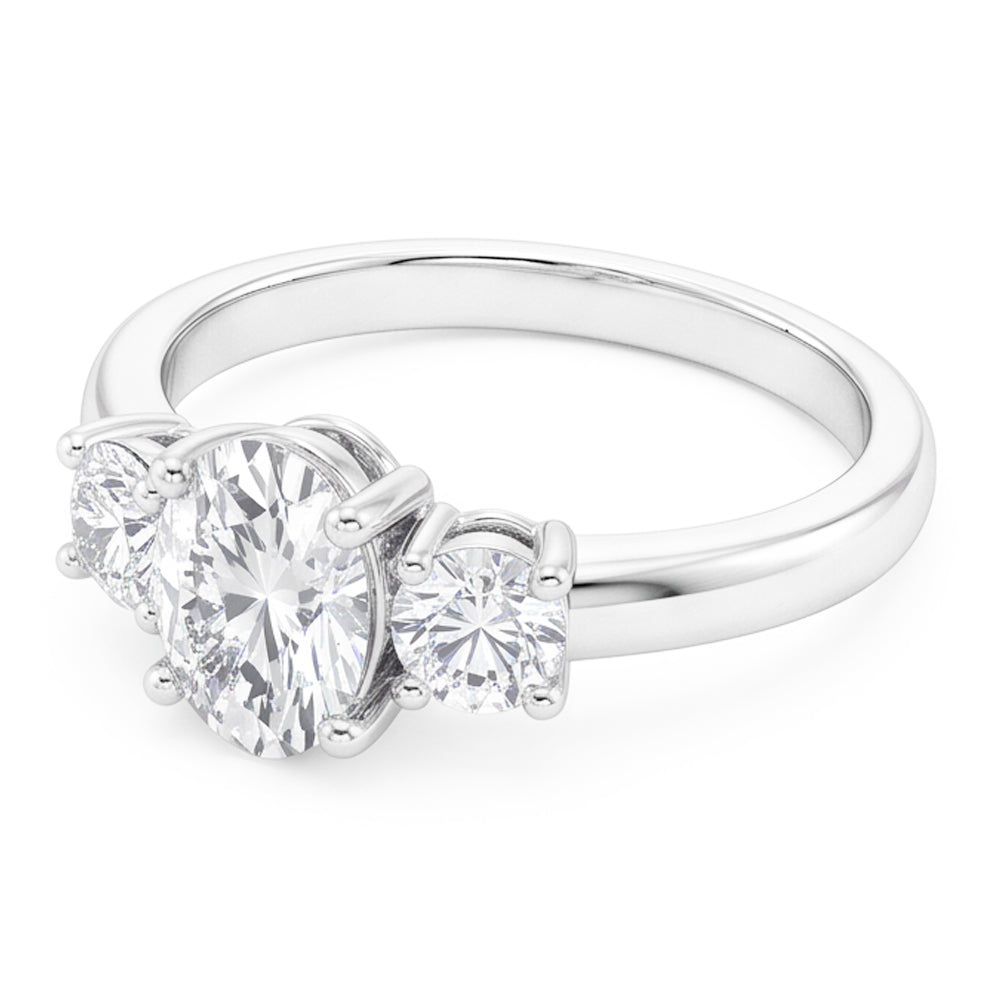 Three Stone Old Cut Wedding Mined Natural Real Diamond ( Not Lab Grown ) Ring 4.50 Carats White Gold 14K