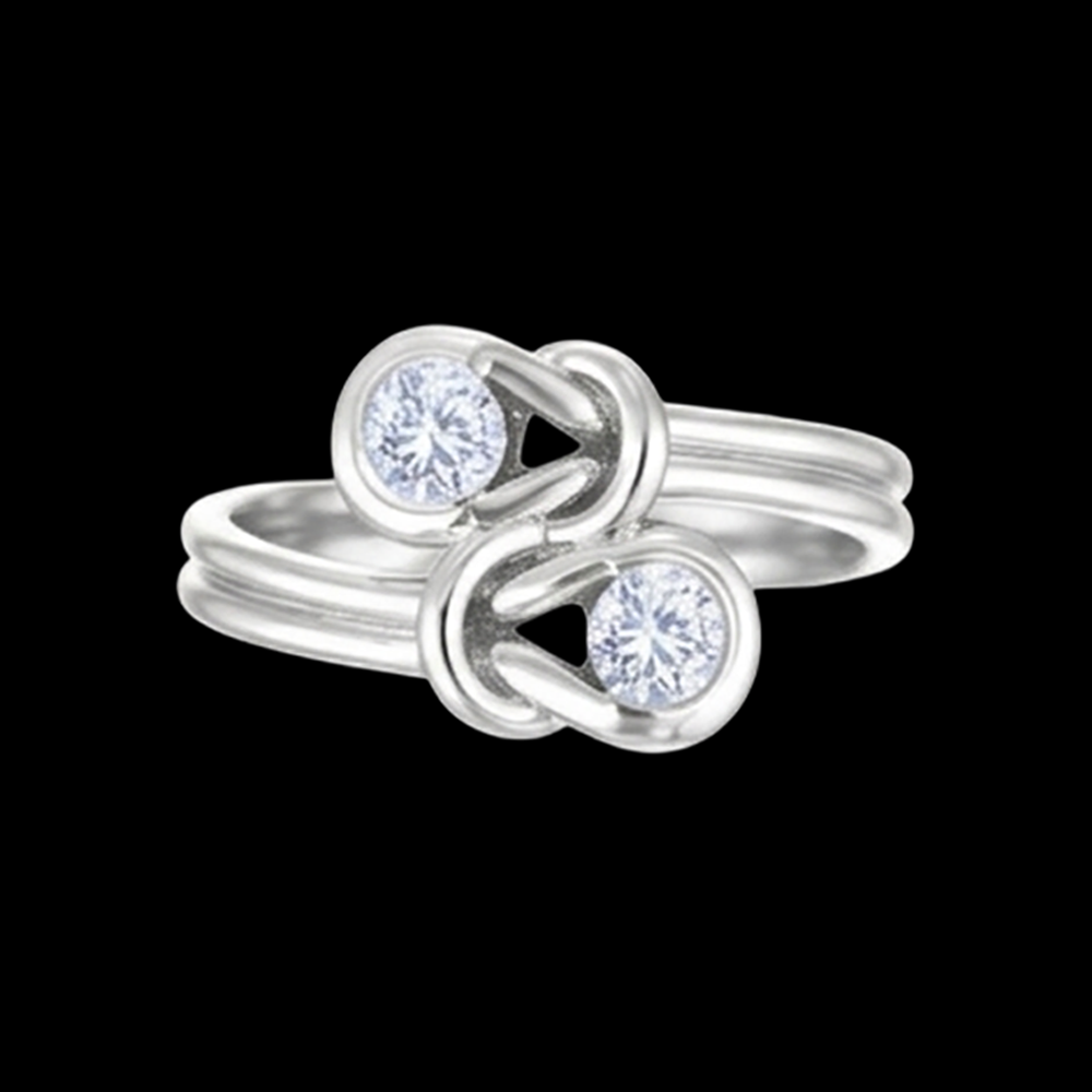 Toi et Moi 1 Carat Natural Earth Mined Diamond Knot Style Wedding Engagement Ring