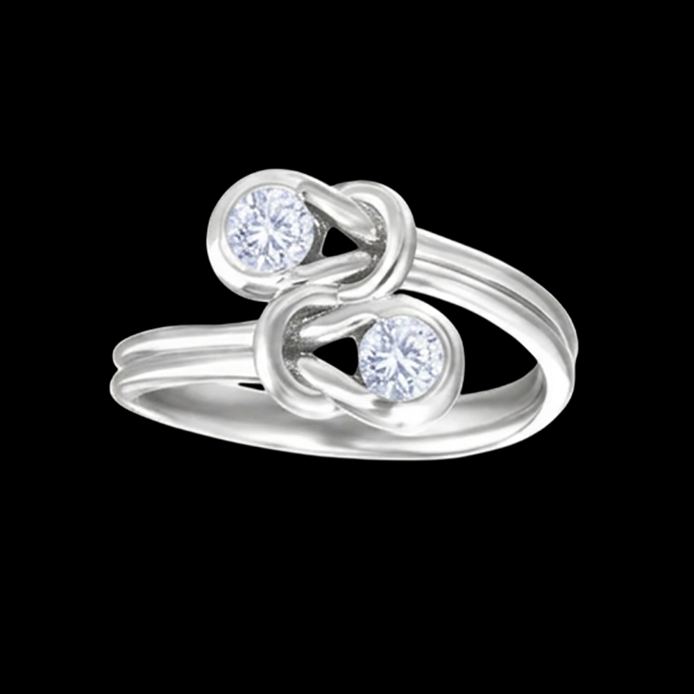 Toi et Moi 1 Carat Natural Earth Mined Diamond Knot Style Wedding Engagement Ring