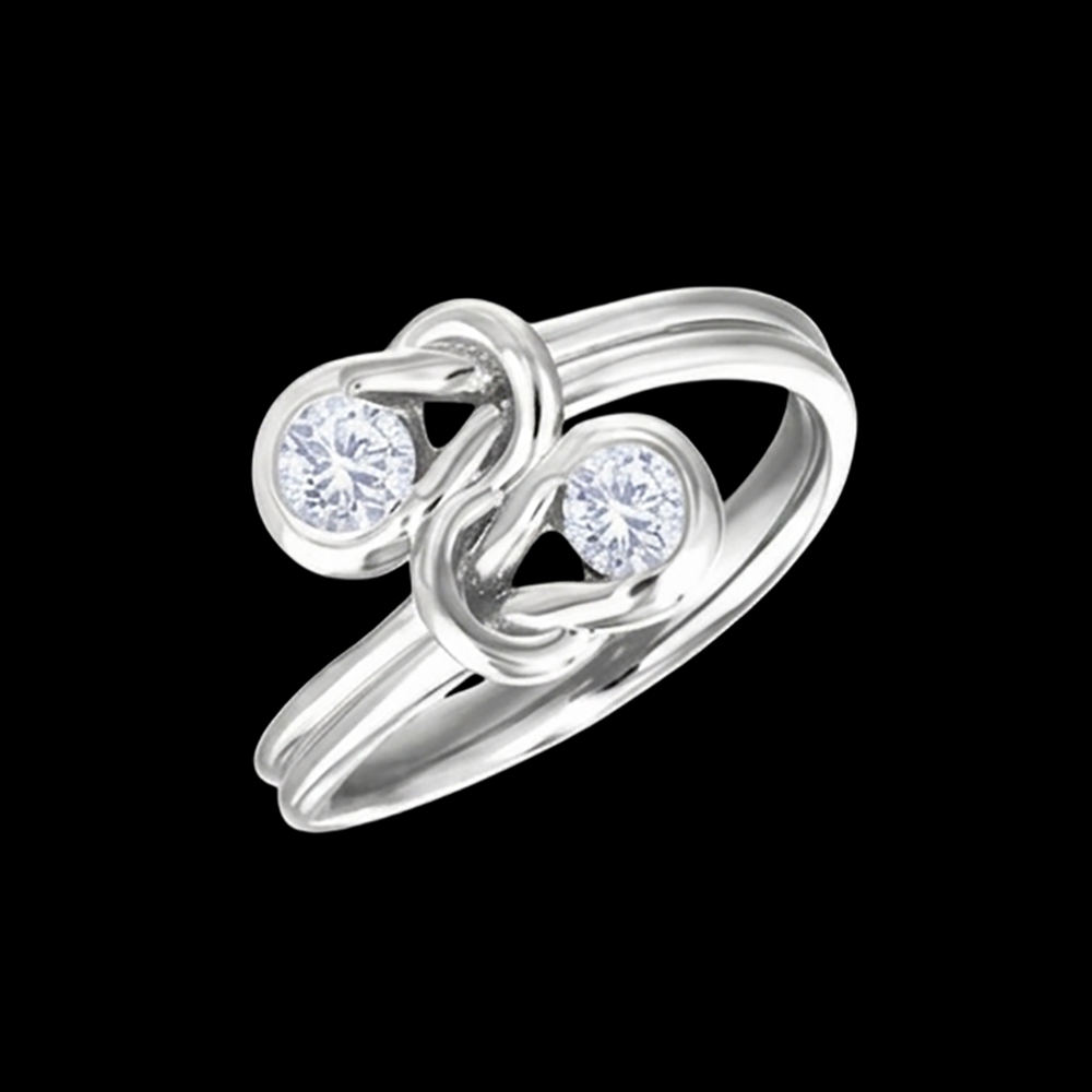 Toi et Moi 1 Carat Natural Earth Mined Diamond Knot Style Wedding Engagement Ring