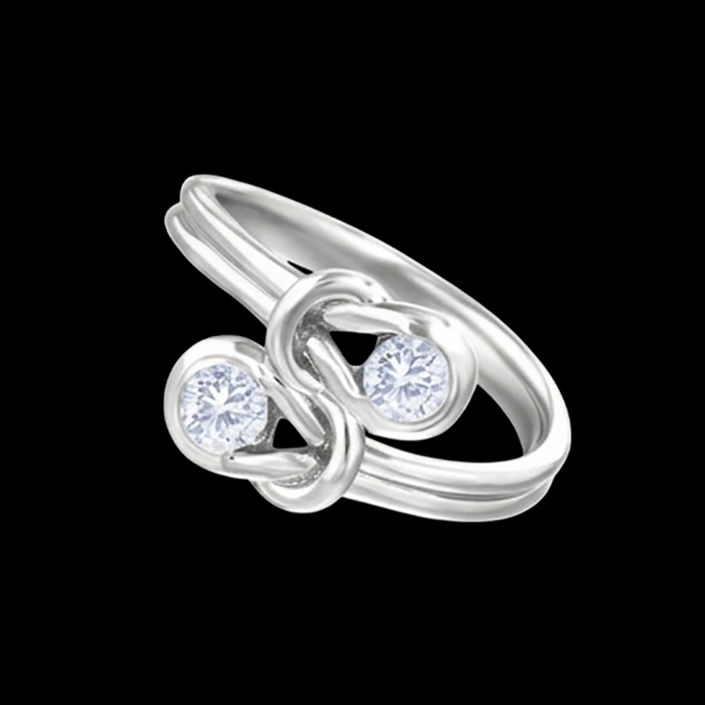 Toi et Moi 1 Carat Natural Earth Mined Diamond Knot Style Wedding Engagement Ring