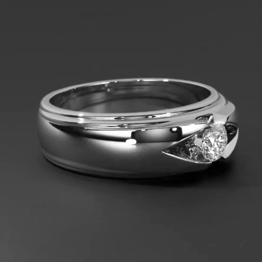lab grown round diamond 1ct ring side angle