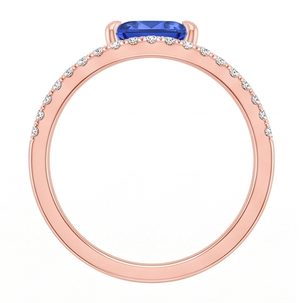 Trillion Gemstone Ring Prong Set Blue Sapphire 1.50 Carats Natural Earth Mined Diamonds