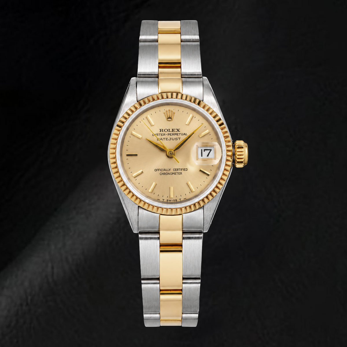 Rolex Datejust 6917 26mm Champagne Stick Dial Two Tone Watch