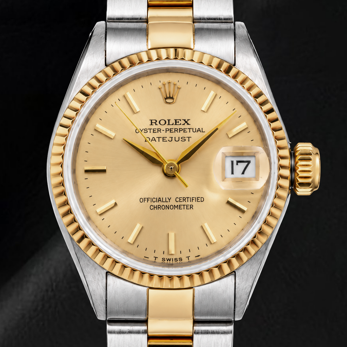 Rolex Datejust 6917 26mm Champagne Stick Dial Two Tone Watch