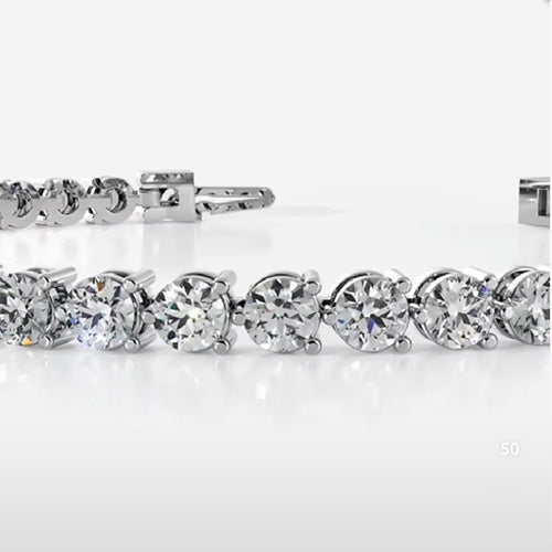 natural round diamond 0.08ct bracelet side angle