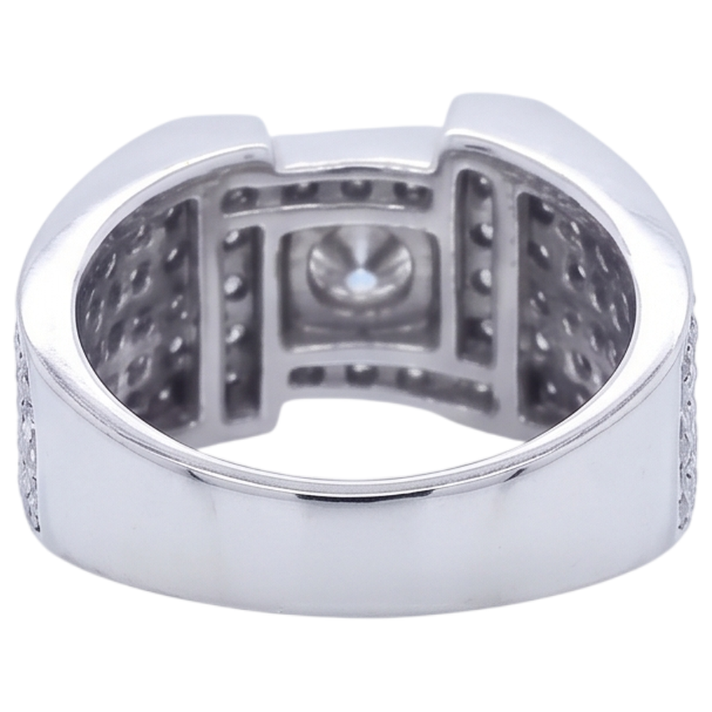 Vintage Look Men’s Ring Round Diamond Jewelry 3 Carats