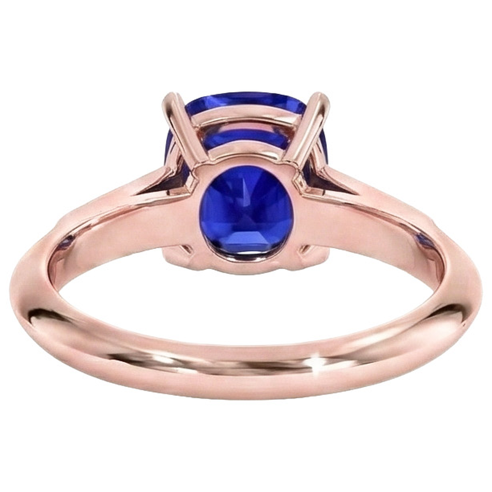 Natural Real ( Not Lab Grown ) Vintage Style Ceylon Cushion Sapphire Ring 5 Carats Accents Rose Gold