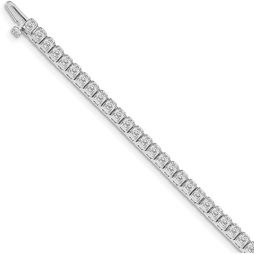 Wg 14K Sparkling Round Cut 2.55 Carats Lab Grown Diamonds Tennis Bracelet