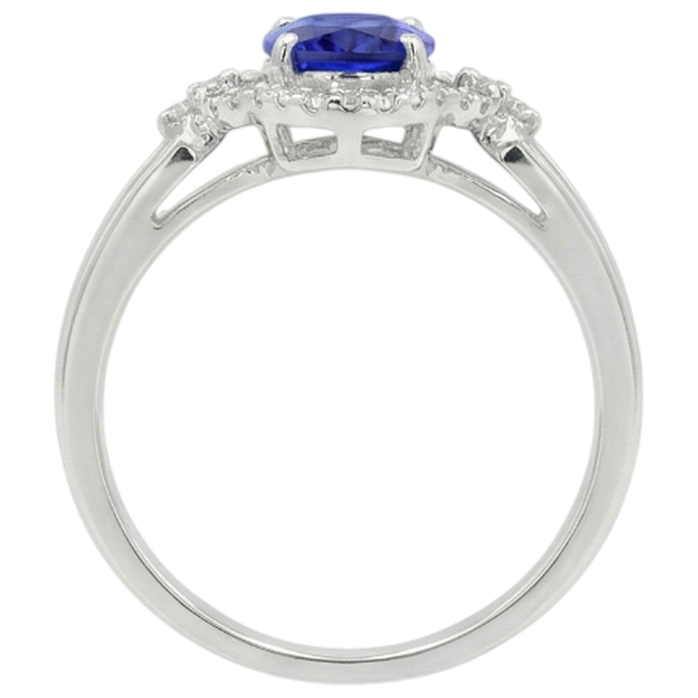 White Gold 14K 6.70 Carats Tanzanite With Natural Earth Mined Diamonds Ring