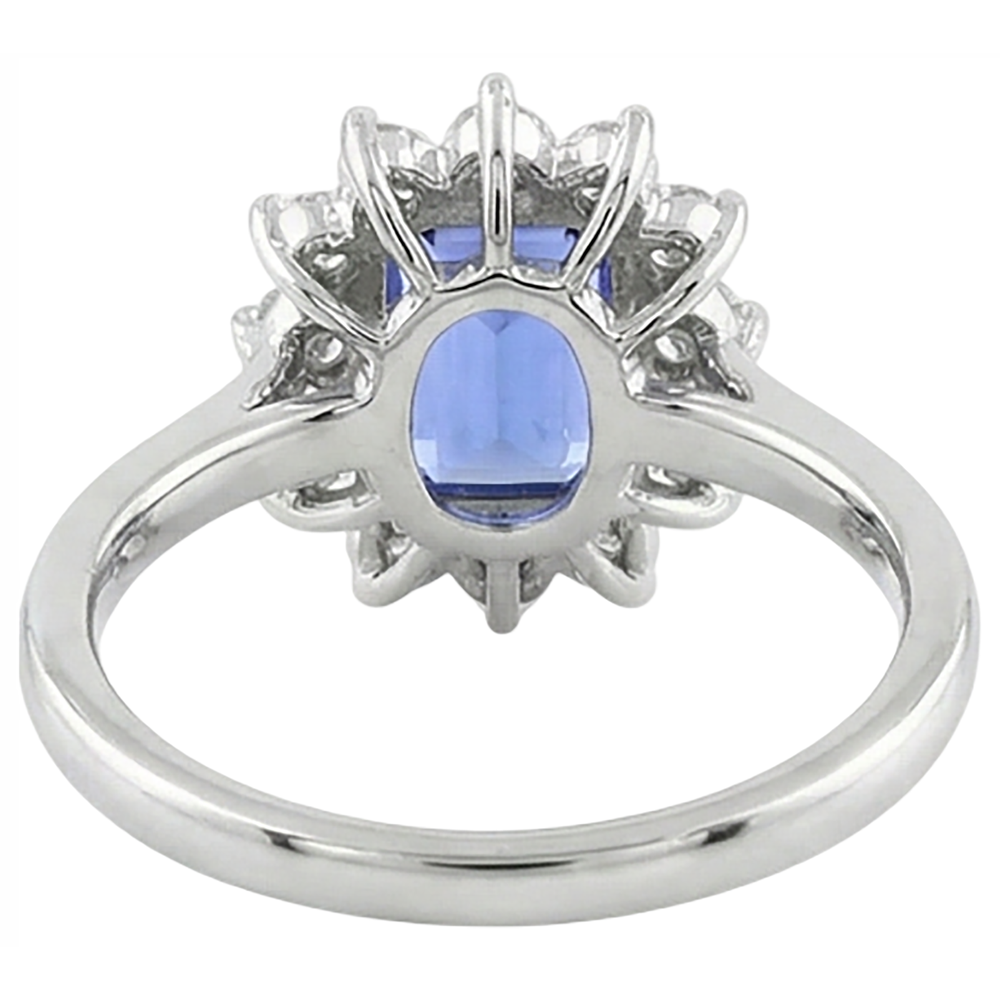 White Gold 14K 7 Ct Tanzanite And Natural Earth Mined Diamonds Ring New