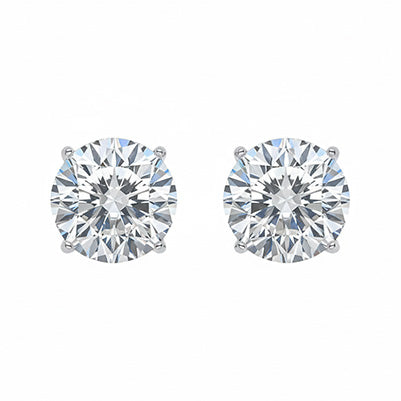 natural round diamond 4.50ct earring side angle