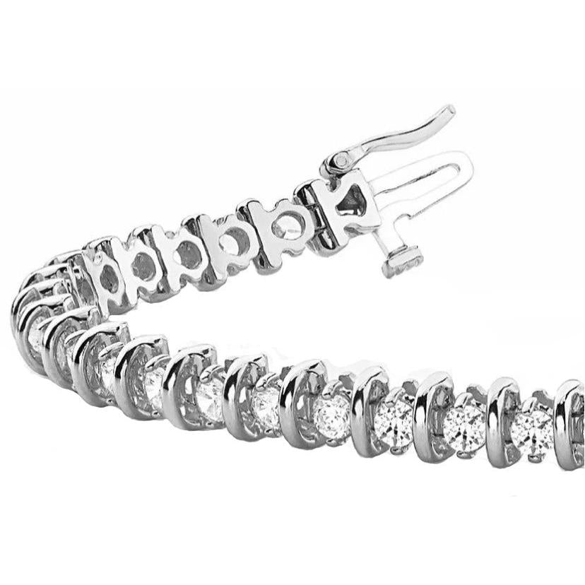 White Gold 14K 4 Carats Natural Earth Mined Diamond Tennis Bracelet Lady Jewelry