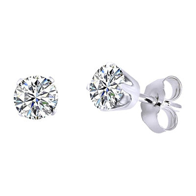 White Gold GIA CERTIFIED Lab Grown Diamond Stud Earring 4 Carats