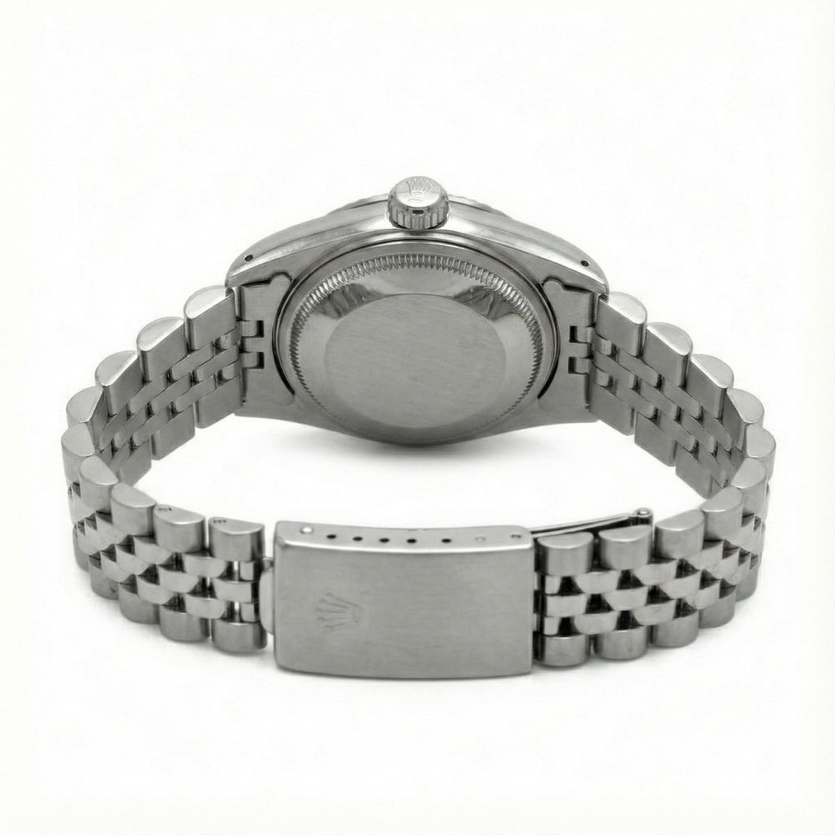 White Luminous Dial Rolex Date Just Ss Watch Fluted Bezel Datejust