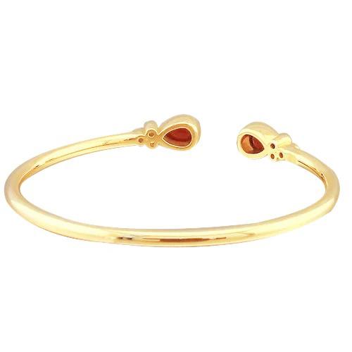Women Ruby Natural Earth Mined Diamond Bangle 2.30 Carats Yellow Gold 14K