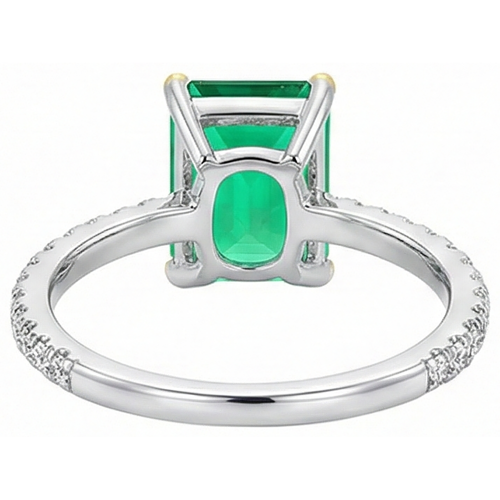 Natural Real ( Not Lab Grown ) Women's Gemstone Jewelry Green Emerald GIA Ring