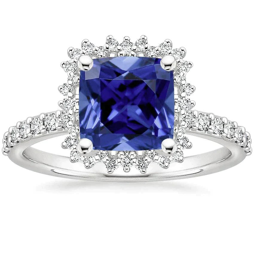 Women's Ceylon Sapphire Halo Ring