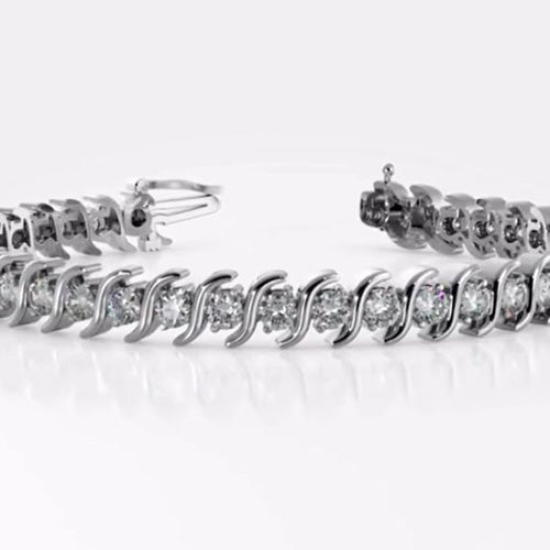 Women's S Link Lab Grown Diamond Gold Tennis Bracelet