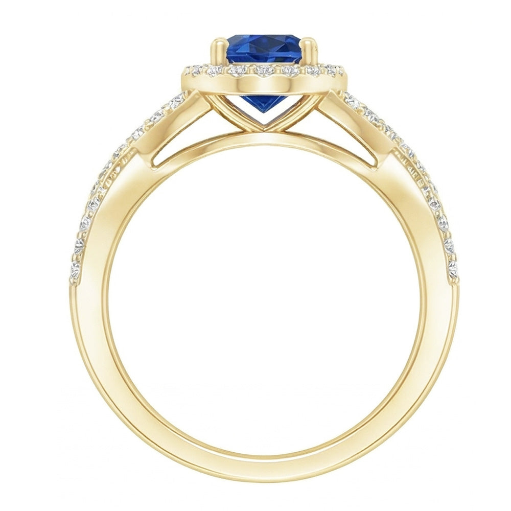 natural round sapphire 4ct ring profile view