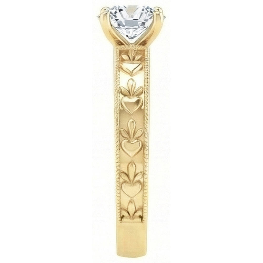 Yellow Gold Round Cut 1.75 Carat Sparkling Natural Earth Mined Diamond Anniversary Ring