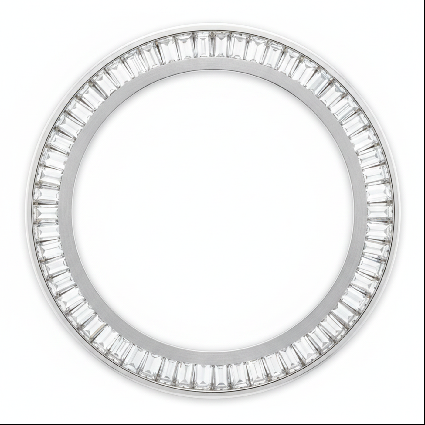 Baguette Diamond Watch Bezel 2 Carat 28 mm To Fit Rolex Datejust Genuine Natural Stainless Steel Channel