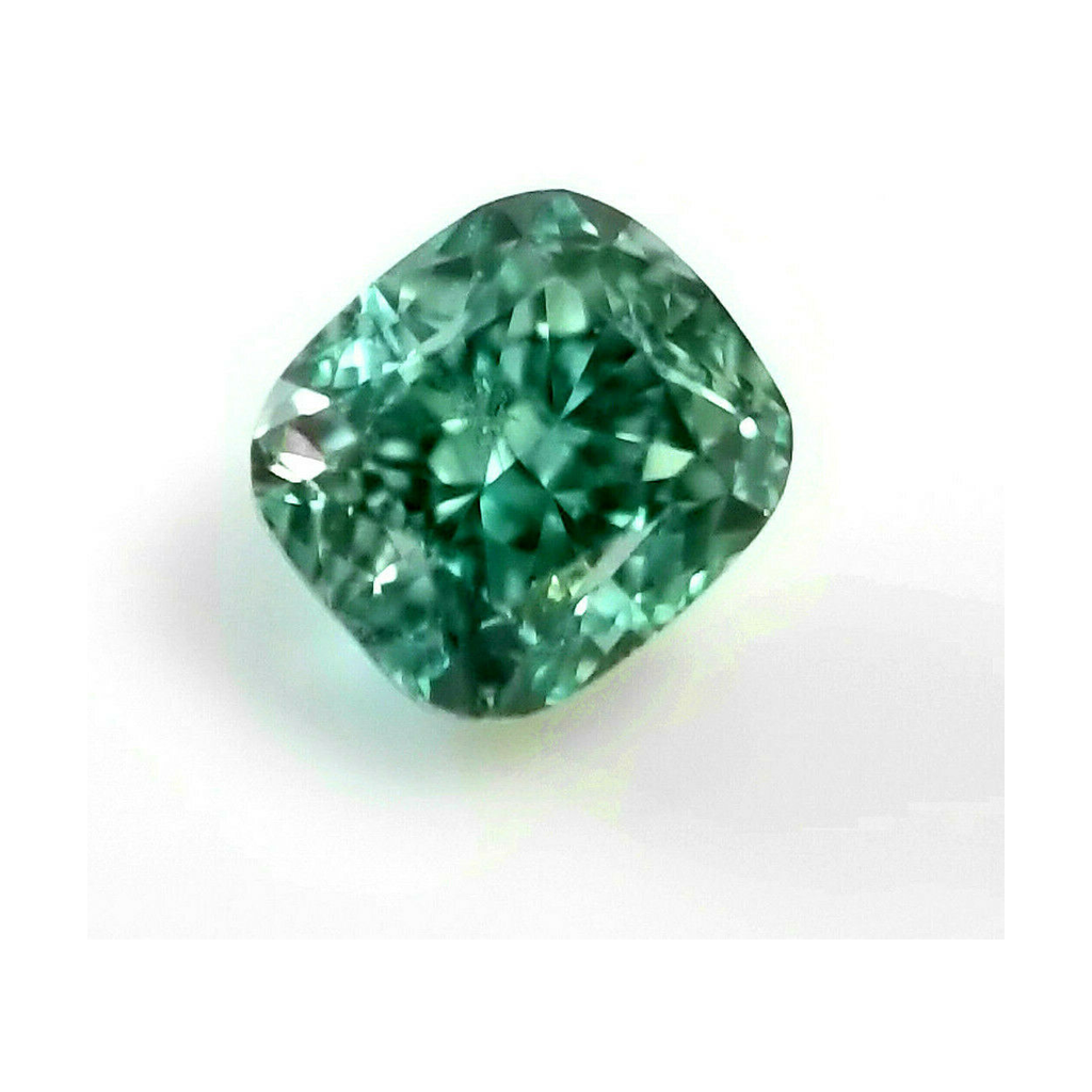 Cushion Cut Loose Natural Green Diamond 3 Carat Enhanced