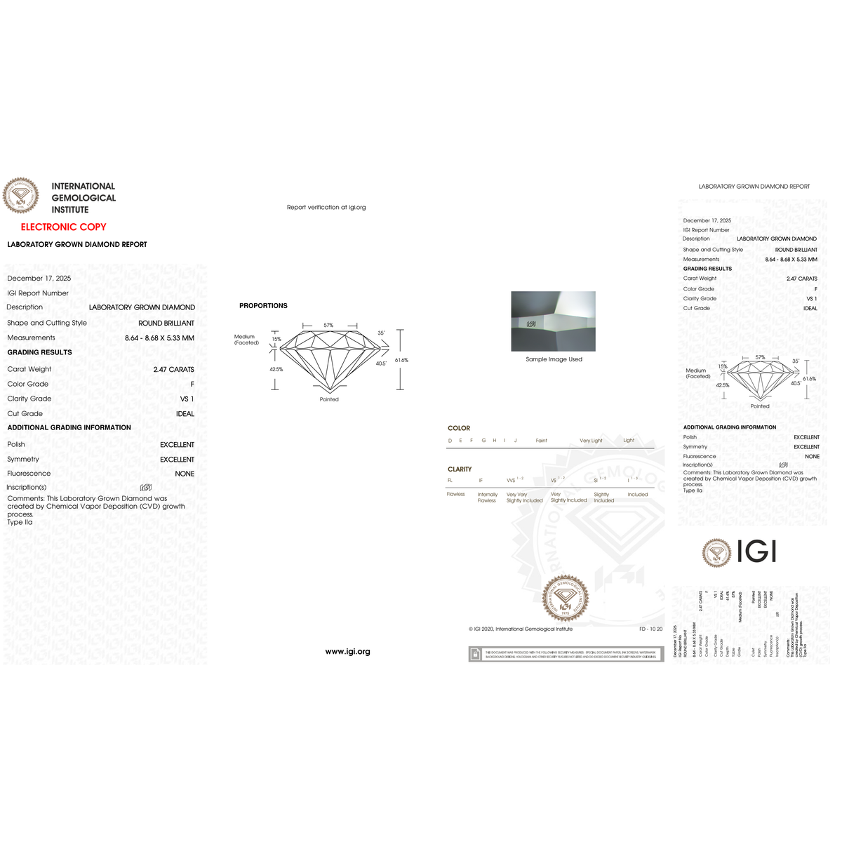 IGI Certificate