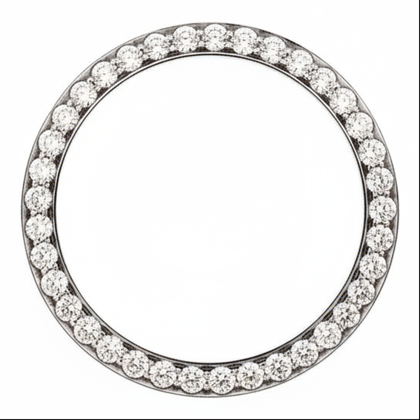 Diamond Watch Bezel 5 Carat 28 mm To Fit Rolex Datejust Real Genuine Stainless Steel Round Pave