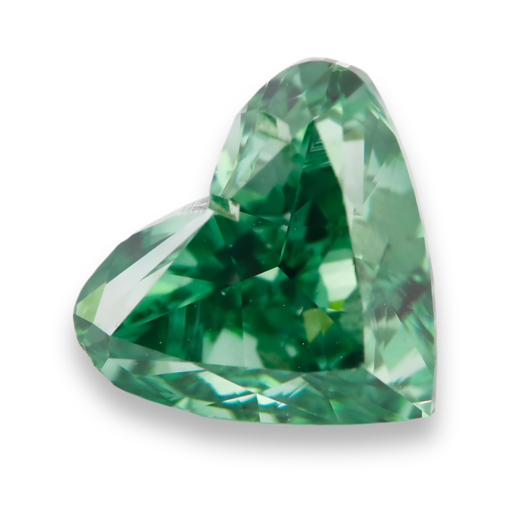 Natural 2 Carat Heart Cut Green Enhanced Loose Diamond