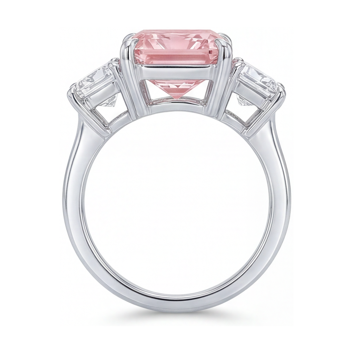 Lab Grown Pink Diamond Ring 5.2 Carat Radiant