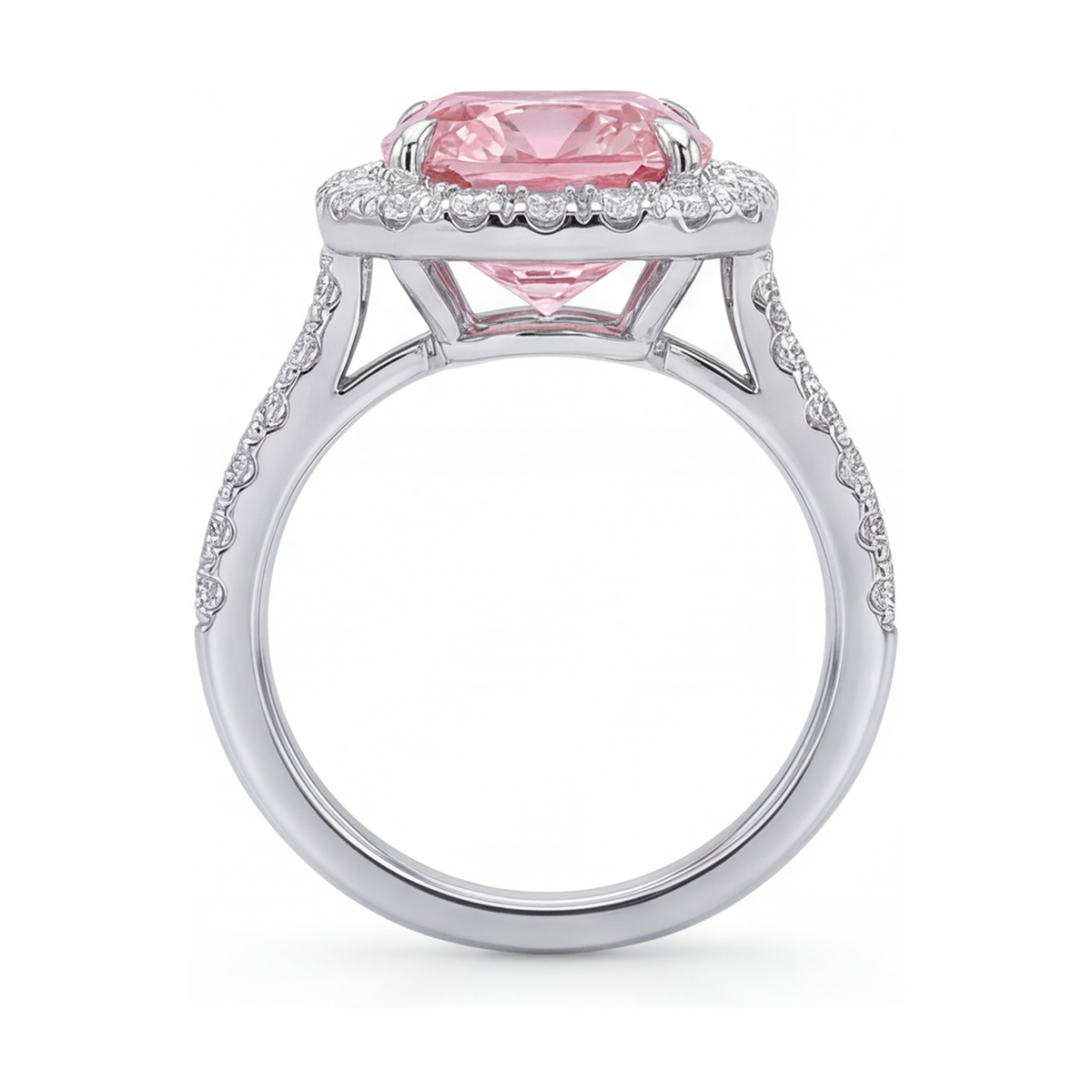 Natural Pink Diamond Ring 1.96 Carat Cushion