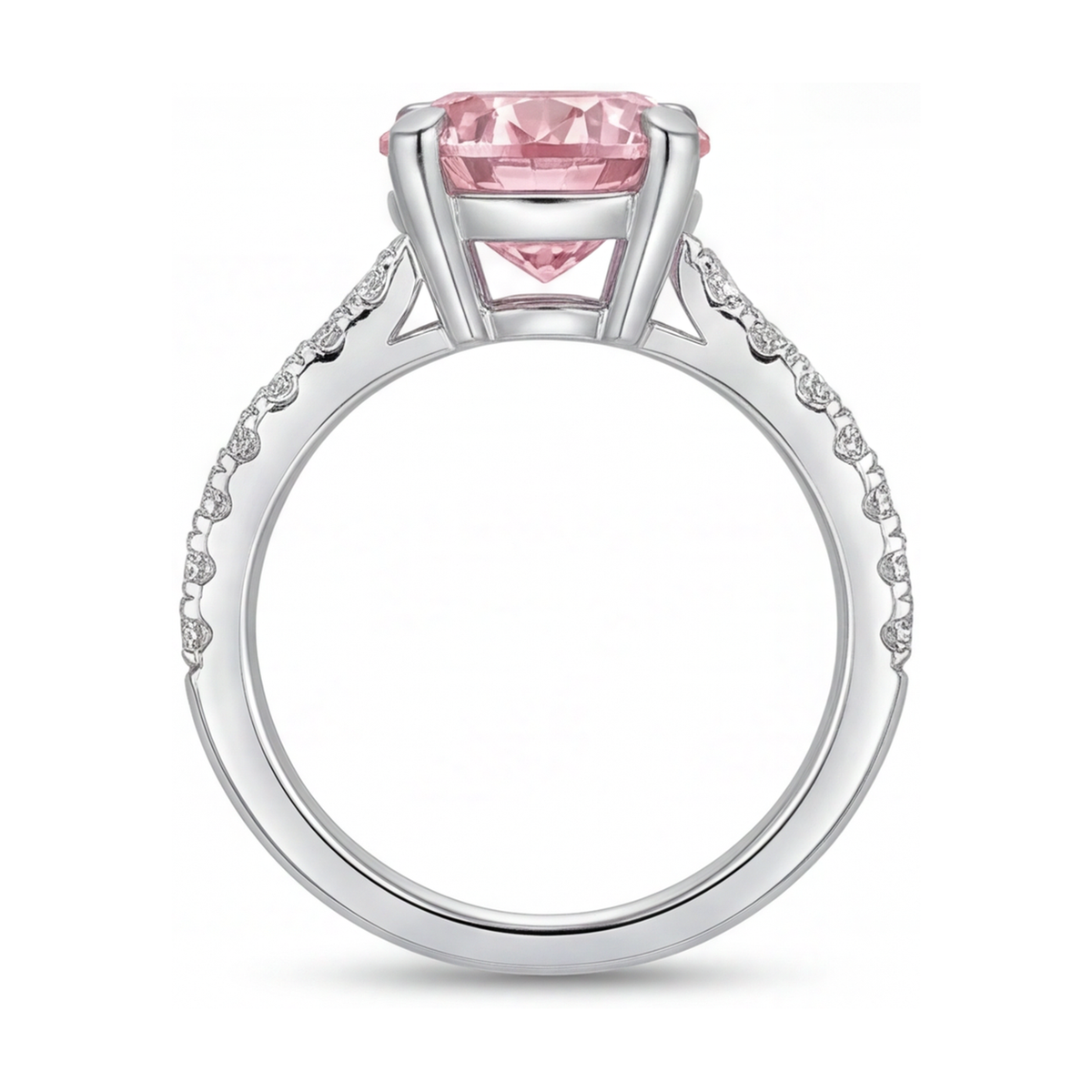 Pink Diamond Anniversary Ring 1.66 Carat Round