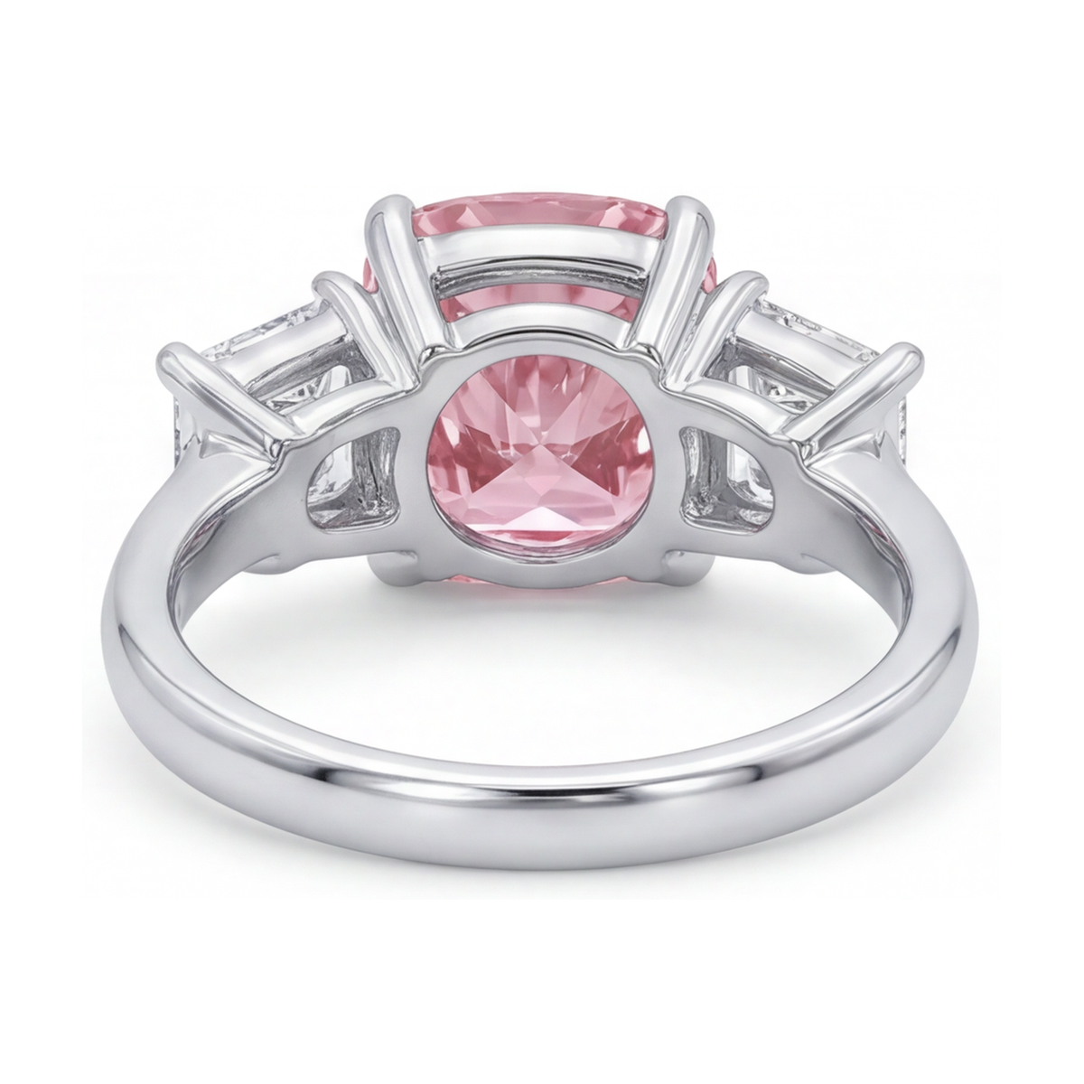 Pink Diamond Anniversary Ring 4.5 Carat Cushion