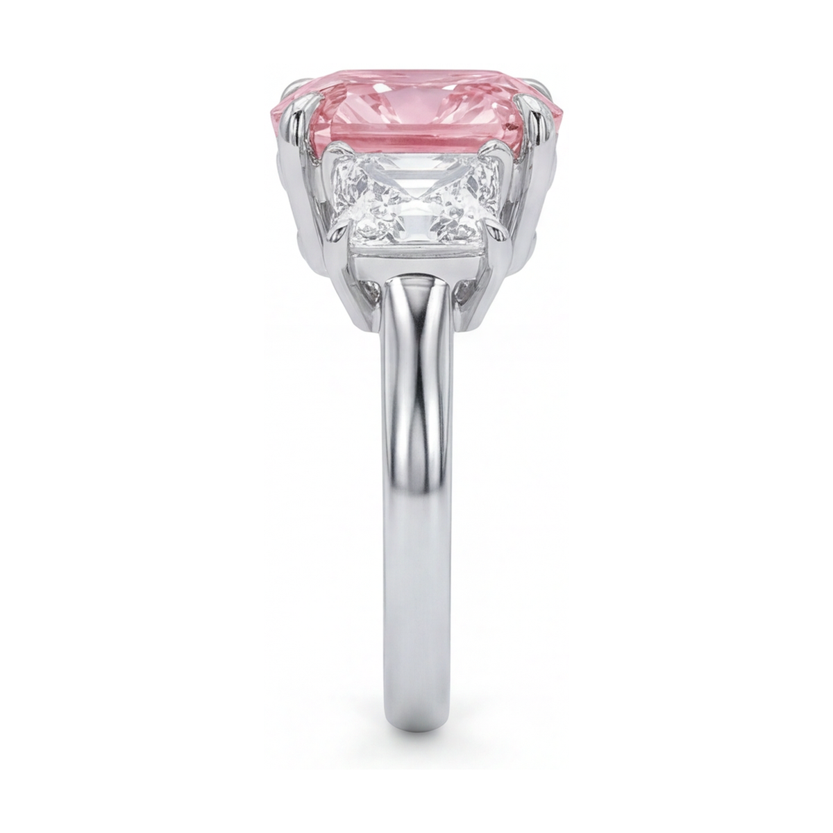 Pink Diamond Anniversary Ring 4.5 Carat Cushion