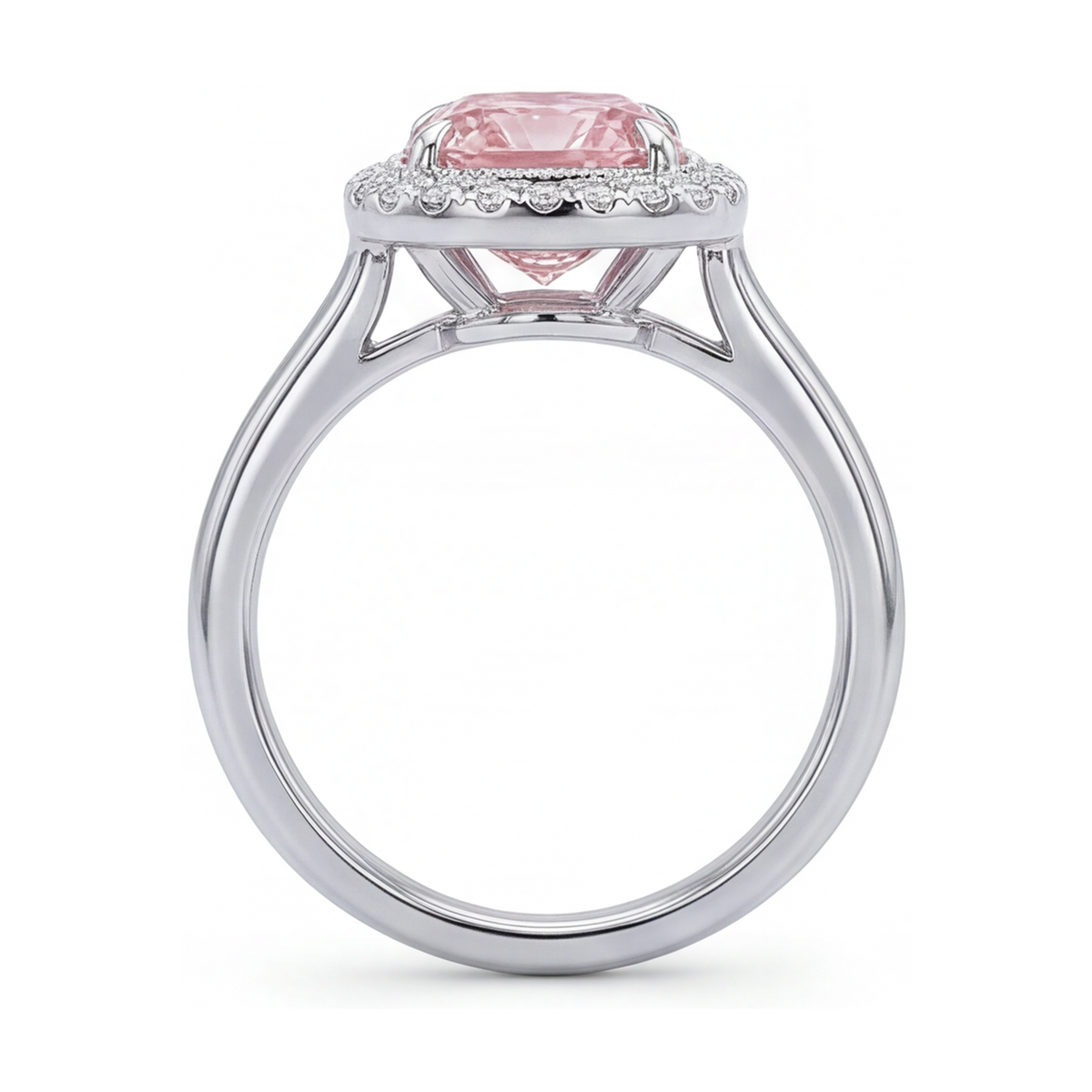 Pink Diamond Engagement Ring 1.21 Carat Cushion