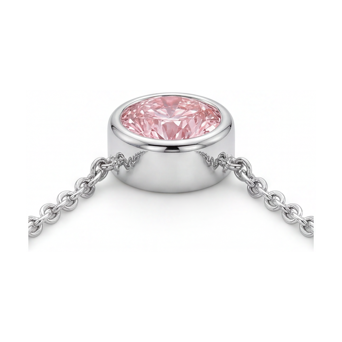 Pink Diamond Necklace 2.5 Carat Round