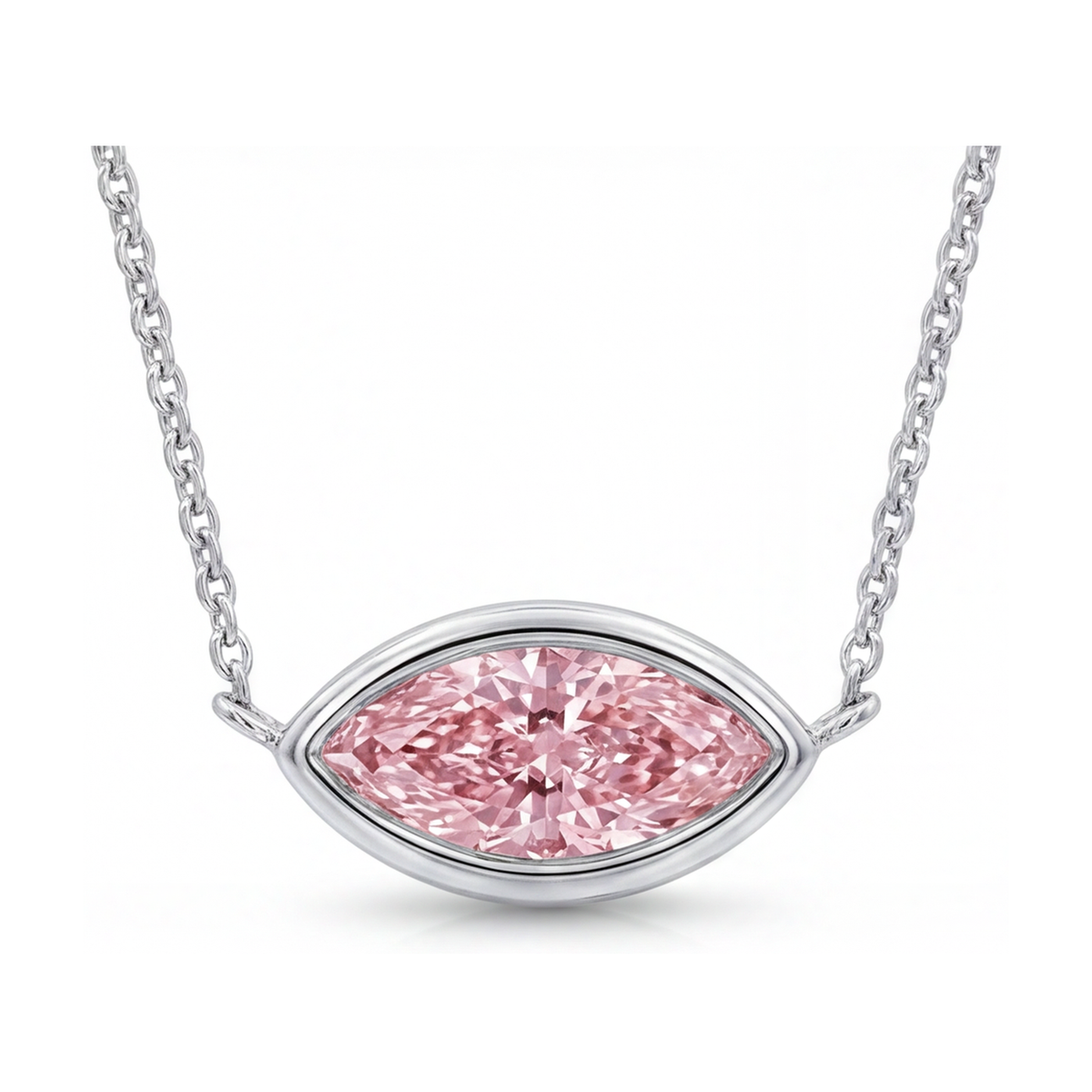 Pink Diamond Necklace 2 Carat Marquise