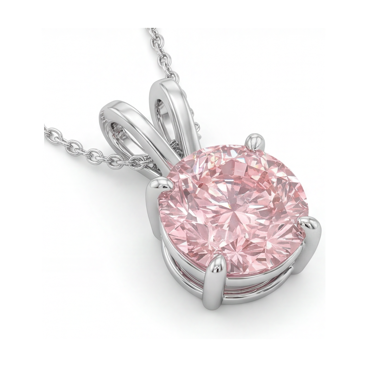 Pink Diamond Necklace 3.5 Carat Round
