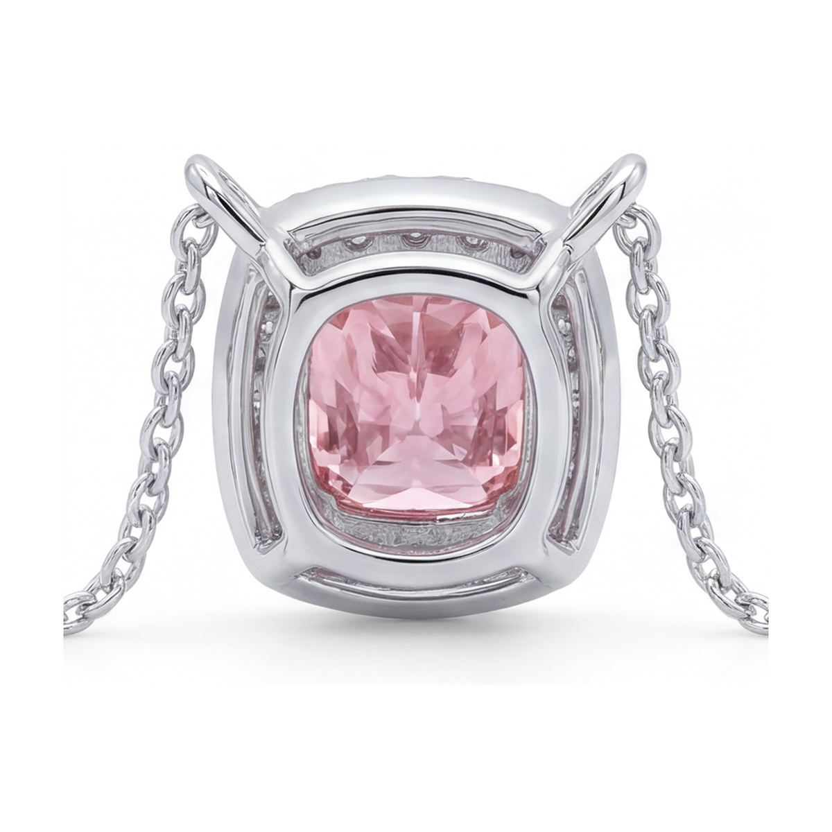 Pink Diamond Necklace 3 Carat Cushion