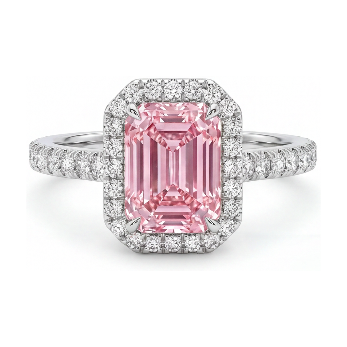 Pink Diamond Ring 2.5 Carat Emerald